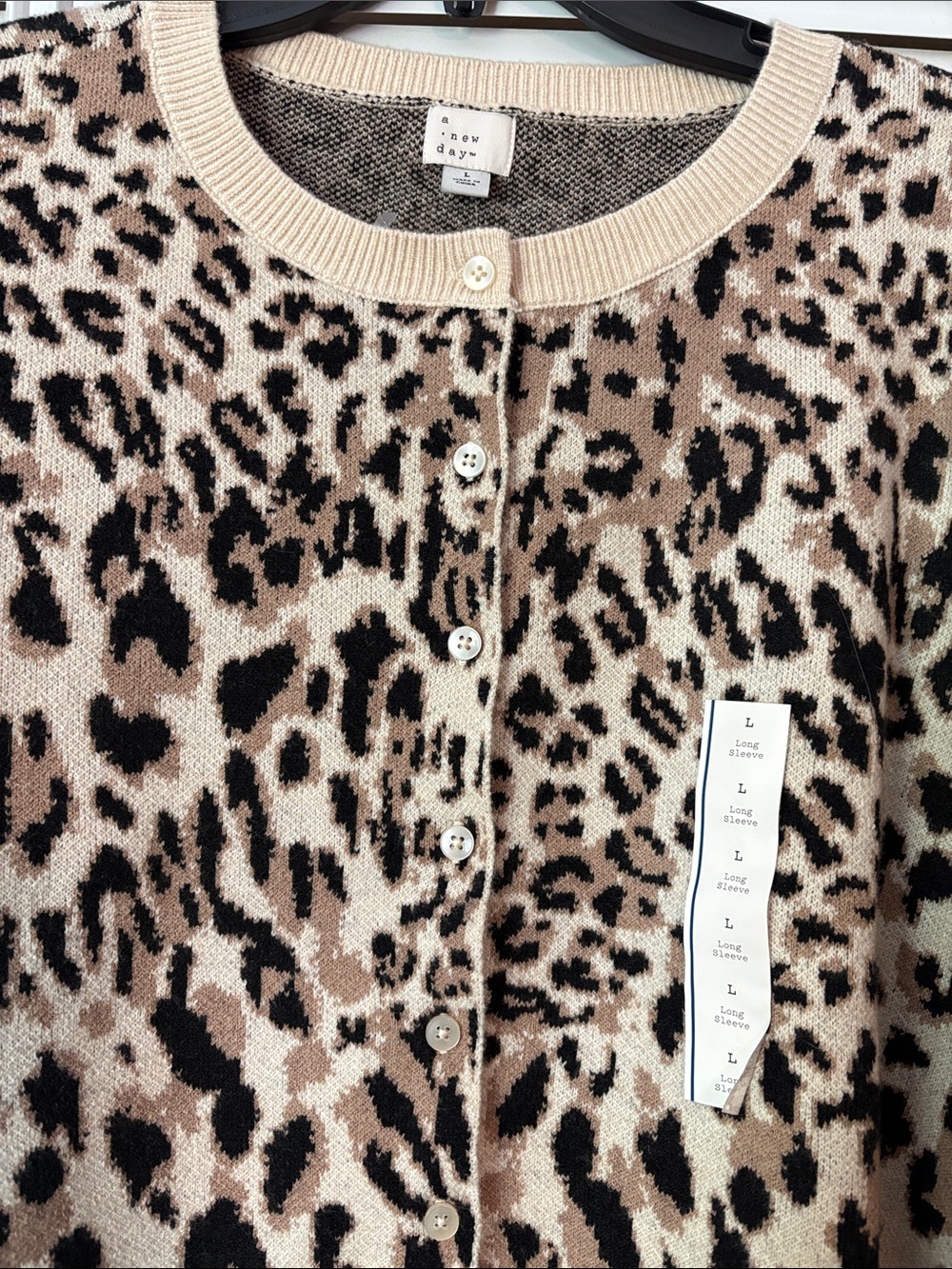 a new day Beige and Black Leopard-Print Cardigan - Picture 2 of 11